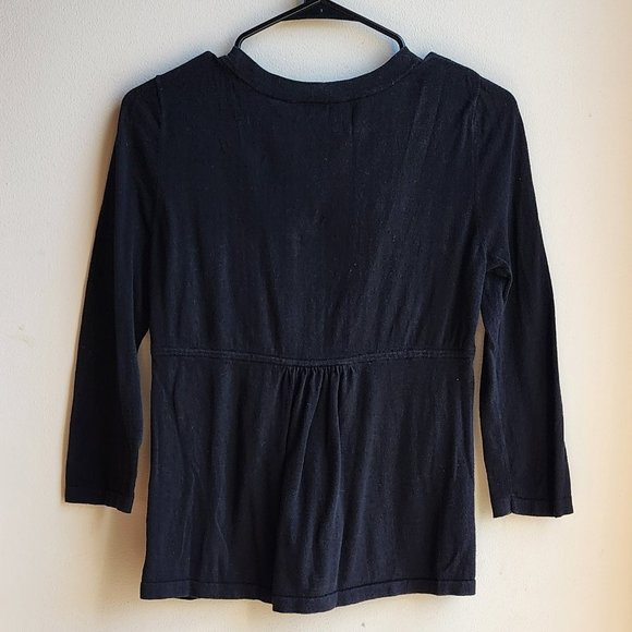 LOFT Black Half-Button Down Sweater Size Small - Picture 14 of 16